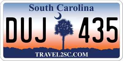 SC license plate DUJ435