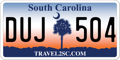 SC license plate DUJ504