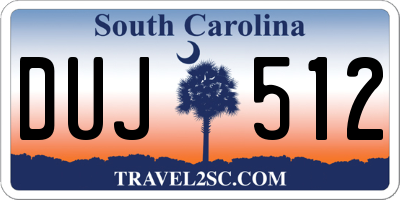SC license plate DUJ512