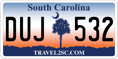 SC license plate DUJ532