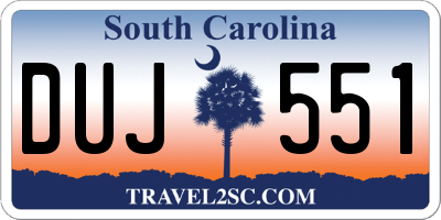 SC license plate DUJ551