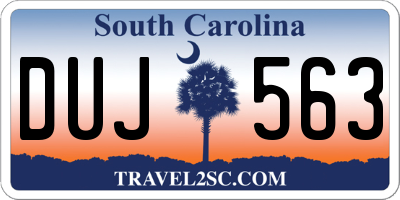 SC license plate DUJ563