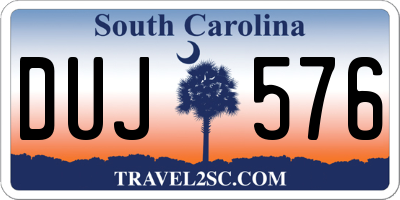 SC license plate DUJ576