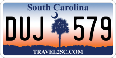 SC license plate DUJ579