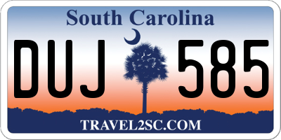 SC license plate DUJ585