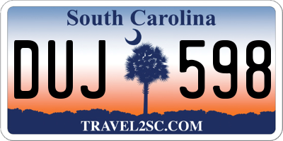 SC license plate DUJ598
