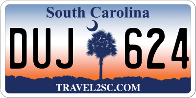 SC license plate DUJ624