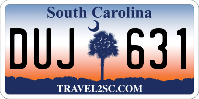 SC license plate DUJ631