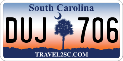 SC license plate DUJ706