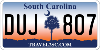 SC license plate DUJ807