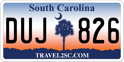 SC license plate DUJ826