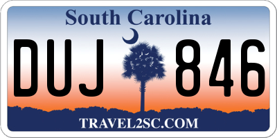 SC license plate DUJ846