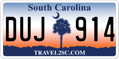 SC license plate DUJ914