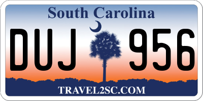 SC license plate DUJ956