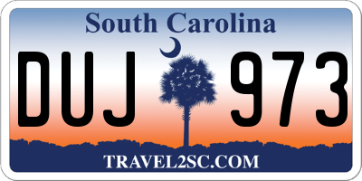 SC license plate DUJ973