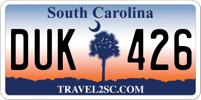 SC license plate DUK426