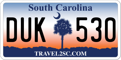 SC license plate DUK530