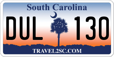 SC license plate DUL130