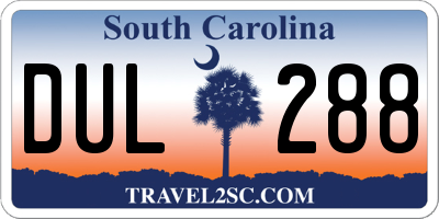 SC license plate DUL288