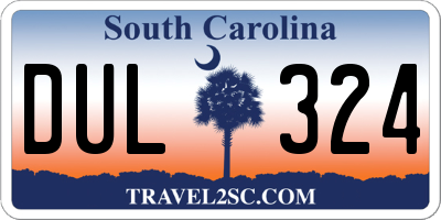 SC license plate DUL324