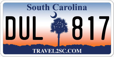 SC license plate DUL817