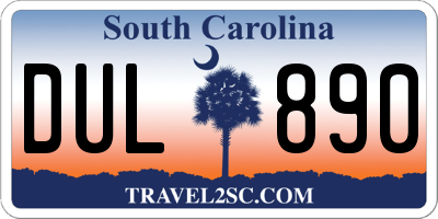 SC license plate DUL890