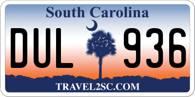 SC license plate DUL936