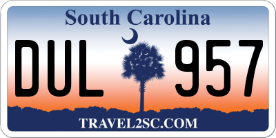 SC license plate DUL957