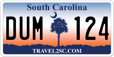 SC license plate DUM124
