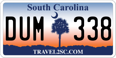 SC license plate DUM338