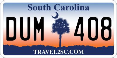 SC license plate DUM408