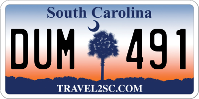 SC license plate DUM491