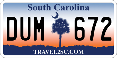 SC license plate DUM672