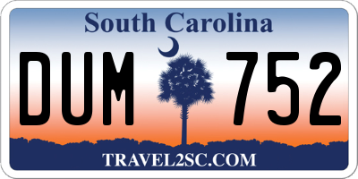 SC license plate DUM752