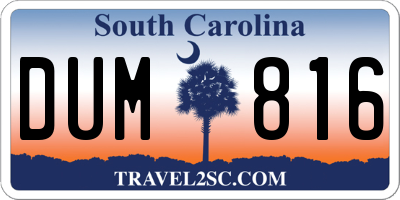 SC license plate DUM816