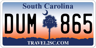 SC license plate DUM865