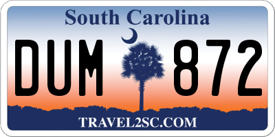SC license plate DUM872