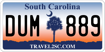 SC license plate DUM889