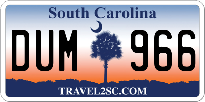 SC license plate DUM966