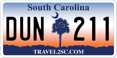 SC license plate DUN211