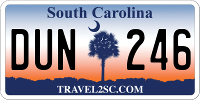 SC license plate DUN246