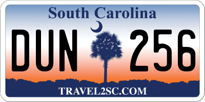 SC license plate DUN256