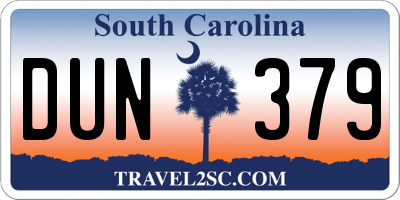 SC license plate DUN379