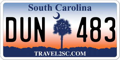 SC license plate DUN483