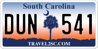 SC license plate DUN541