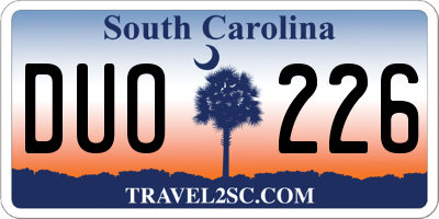 SC license plate DUO226
