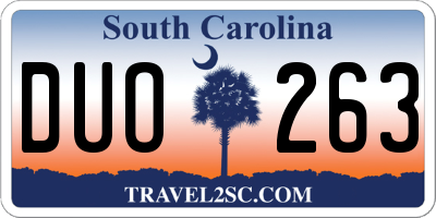 SC license plate DUO263