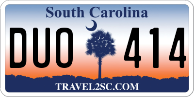SC license plate DUO414