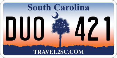 SC license plate DUO421