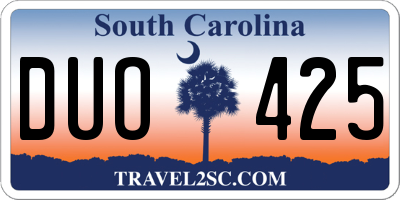 SC license plate DUO425